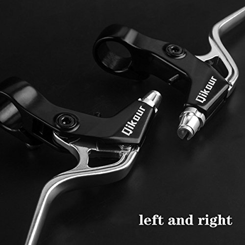 TOPBRY Bicycle Brake Lever,1 Pair Universal Full Aluminum Alloy Bicycle Brake Handle 2.2cm Diameter for Mountain Bike, Road Bike, Folding Bike, MTB (Silver & Black, 3-Finger) - Thumbnail 6
