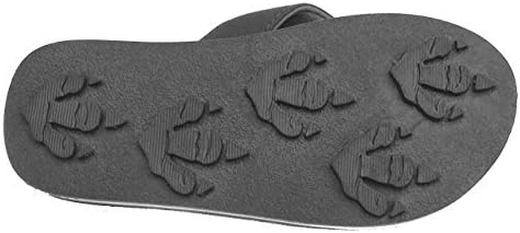 Dino Grey Large Kids Paw Print Flip Flops fun for Beach, Trail and Pool.
