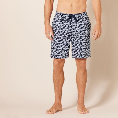 AMAZON ESSENTIALS MEN’S COTTON POPLIN PAJAMA SHORTS – DISCONTINUED COLORS, PACK OF 2, DUSTY BLUE/ZEBRA, 4X-LARGE BIG TALL