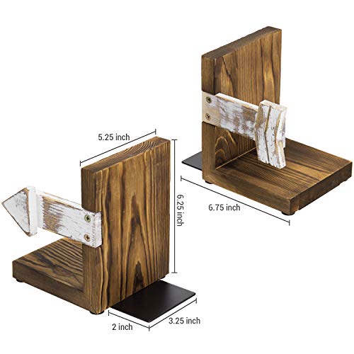 MyGift Rustic Whitewashed Arrow Design & Burnt Dark Brown Wood Tabletop