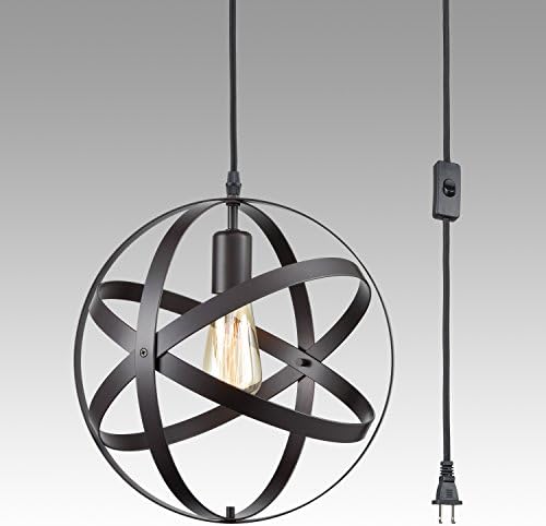 DANXU Industrial Plug in Pendant Lighting Hanging Fixture with Cord