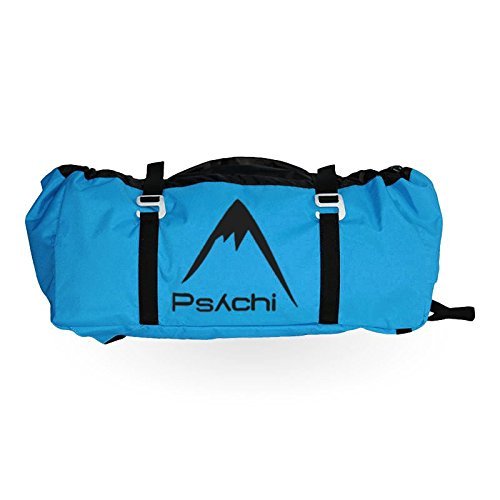 Psychi Rock Climbing Rope Bag with Ground Sheet Buckles and Carry Straps (Blue)