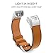 ANCOOL Compatible with Vivosmart HR Watch Bands Leather Wristbands Replacement for Vivosmart HR Tracker- Brown