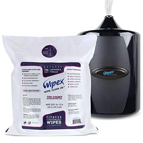 Wipex Gym & Fitness Wipes Refill Pack 700 Large Natural Wipes With Vinegar & Lavender Oil (1 Refill)