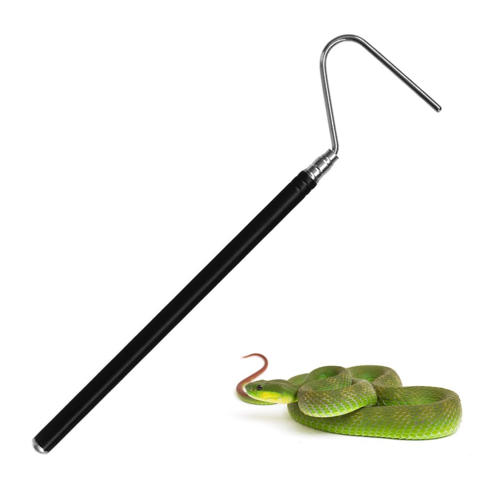 MiOYOOW Snake Hook, Retractable Stainless Steel Pick-up Handling Tool for Catching Crawling Pets Up to 2lbs