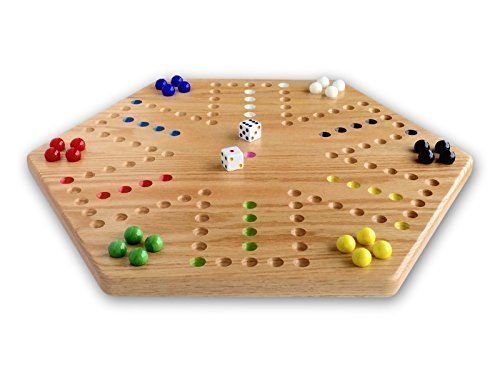Oak Hand Painted 16 Aggravation (Wahoo) Game Board, Double-sided by AmishToyBox.com