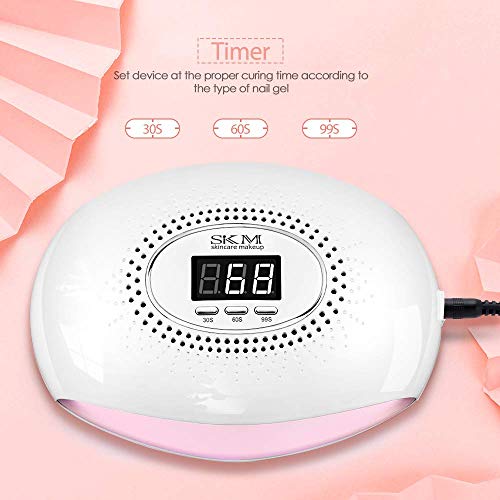image for KMS 54W UV LED Nail Lamp, SKM Nail Dryer with 3 Timer Settings, Profes