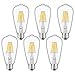 OMAYKEY 6W Dimmable LED Edison Bulb 60W Equivalent 3000K Soft White 600 Lumens, E26 Base Vintage ST64 Edison Style Clear Glass LED Filament Light Bulbs, 360 Degree Beam Angle, Pack of 6