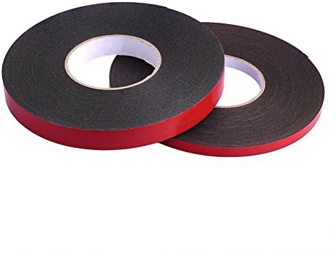 Eightnoo Adhesive Sticker PE Double Sided Foam Tape Industrial Strength Shockproof Weatherproof Dustproof Seal Mounting Tape 1mm x 10mm x 20m+1mm x 20mm x 20m, Pack of 2