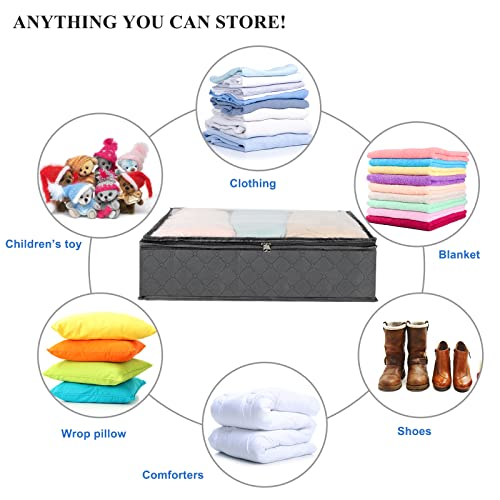 Fixwal 4 Pack Under Bed Storage Containers Foldable Clothes Storage