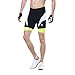 Eco-daily Men's Cycling Shorts Padded Bicycle Riding Half Pants Bike Biking Cycle Tights Black-Yellow