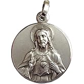 I G J 925 STERLING SILVER THE SACRED HEART OF JESUS MEDAL - 100% MADE IN ITALY