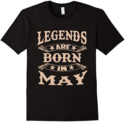 Men's Legends Are Born In May T-Shirt Medium Black