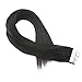 Moresoo 18 Inch Straight Unprocessed Brazilian Hair Tape on Remy Hair Extensions 40 Pieces 100 Grams #1B Off Black Seamless Skin Weft Adhesive Hair Extensions
