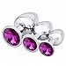 Akstore 3 Pcs Luxury Jewelry Design Fetish Anal Butt Plug(Purple)