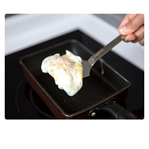 Tenta Kitchen Small Stainless Steel Egg Spatula Fish Turner Flipper Scraper (7"x2.75")