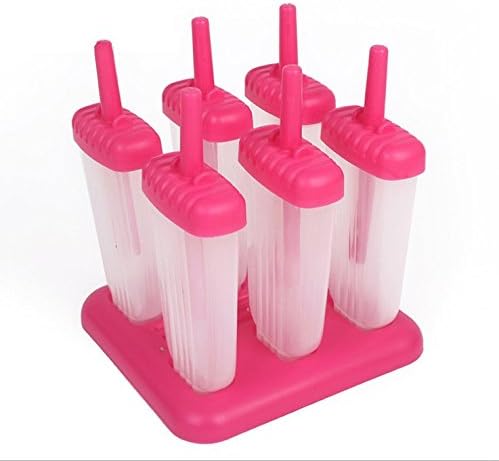 BoLu Ice Cream Mould, Reusable DIY Food Grade Silicone Creative Popsicle Molds Set(Set of 6) with Silicone Sticks for Making Ice Pop