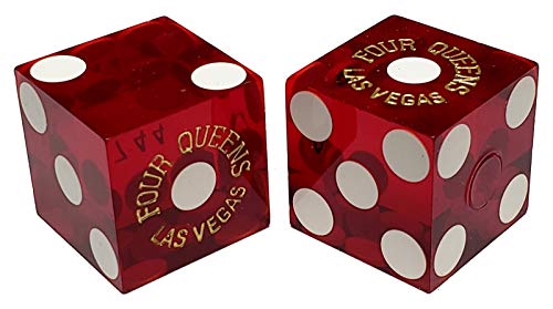 Wide Selection of 19mm Craps Dice - Authentic Las Vegas Casino Table-Played (Four Queens (Red Polished))