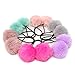 Honbay Hair Ties, 12PCS Korean Cute Pom Pom Ball Elastic Hair Ties PomPom Hair Bands Seamless Hair Ropes Ponytail Holders, 6 (A)