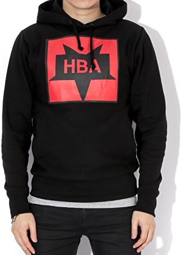 Hood By Air Men's Red Logo Print Hoodie M Black