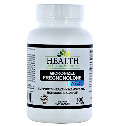 Pregnenolone 75mg (100 Capsules)  Micronized Form for Enhanced Absorption - Developed by Physicians - Tested for Purity and Strength