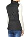 Allegra K Women's Zip Up Front Stand Collar Quilted Padded Vest L Black