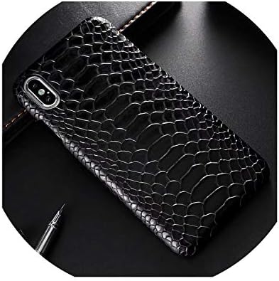 Cases for iPhone 11 Pro XS MAX XR X 8 7 Plus Fashion Snake Crocodile Skin PU Leather Phone Case Cover for iPhone 6 6s Plus Shell,for iPhone 11Pro Max,Black