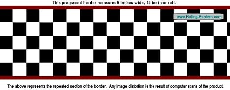 Checkered Flag Cars Wallpaper Border 9 Inch Red Edge Disney Cars Wall Border Amazon Com