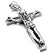 INBLUE Men's Stainless Steel Pendant Necklace Silver Tone Black Jesus Christ Crucifix Cross -with 23 Inch Chain