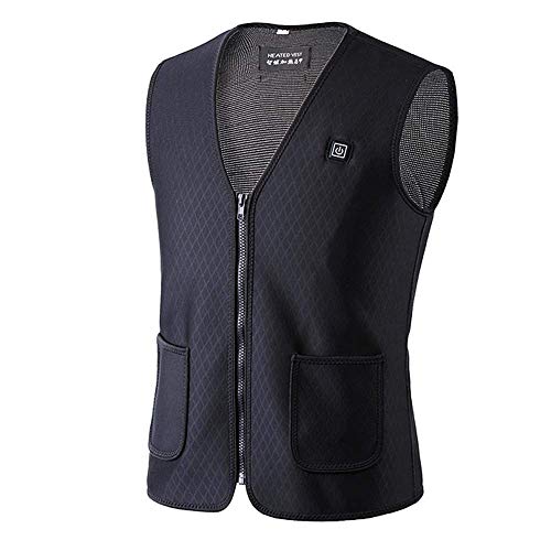 GEMGO Heated Vest, Electric Heated Jacket USB Charging Washable 3 Temp Setting Heating for Women Men Outdoor Motorcycle Sports Riding Hunting (L)