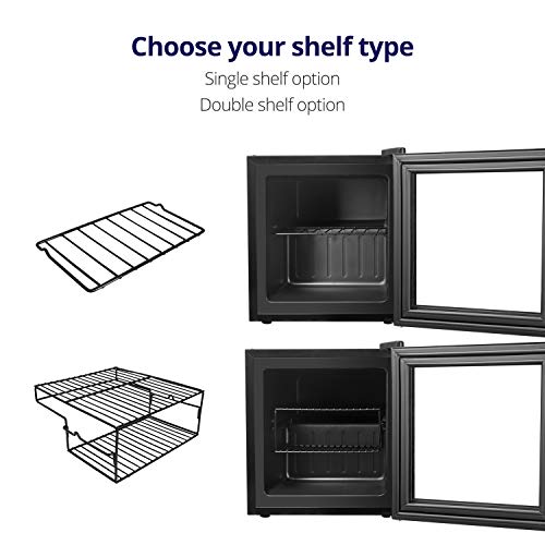 Northair Compact Mini Freezer with Glass Display Door 1.1 Cu Ft with