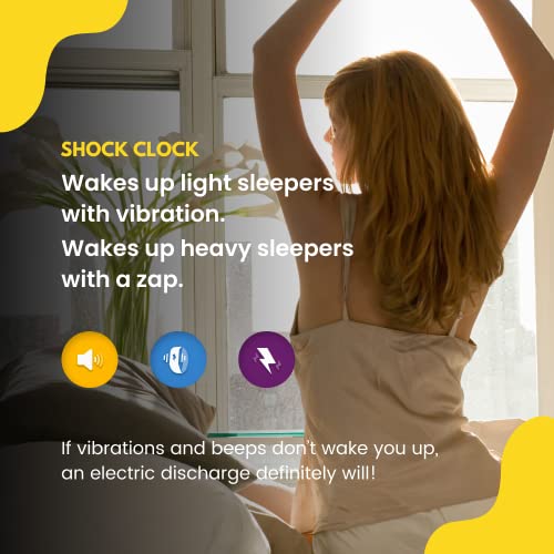 Shock Clock The Ultimate Silent Alarm for Heavy Sleepers, Hard of