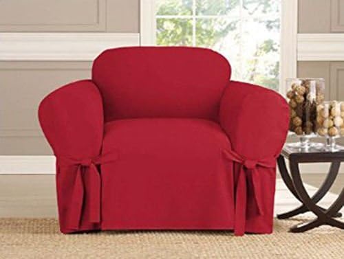 NEW CHAIR , KASHI MICROSUEDE SLIPCOVER FURNITURE COUCH COVER RUBY