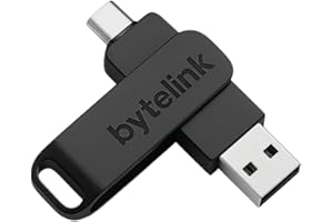 Bytelink 2TB USB Flash Drive 2 in 1 USB-C + USB-A Metal Swivel Compatible with Laptop, PC, Mac, Smartphone and Tablet, Ideal 