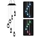 LUCKYDIY Wind Chime LED Solar, Changing Color Waterproof Six Lantern Lamp Wind Chimes for Home Party Night Garden Christmas Decoration