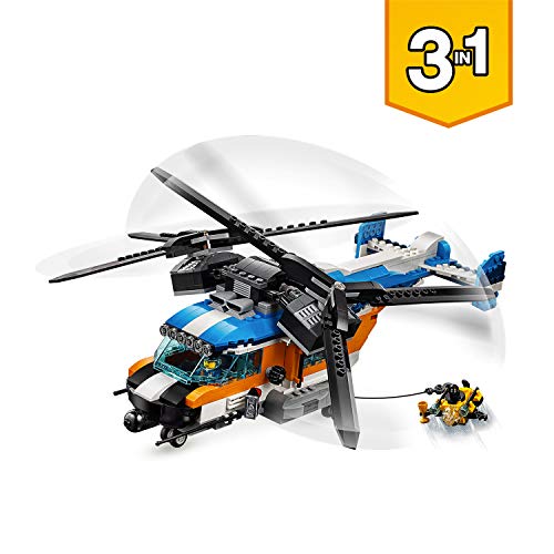 LEGO 31096 Creator 3-in-1 Set: Doppelrotor-Hubschrauber, Jet oder Luftkissenboot – Bild 3