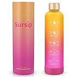 Sursip 32 oz Glass Water Bottle With Stylish Bamboo