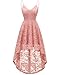 Bridesmay Women's V-Neck Adjustable Spaghetti Straps High Low Cocktail Party Bridesmaid Floral Lace Dress