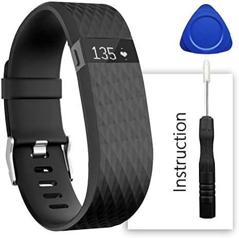 For Fitbit Charge Hr Band,Contains instructions,Perfect Charge Hr Band, Make Your Fitbit Charge Hr New Look (Diamond Black, Large)