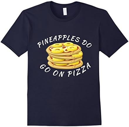 Men's Pineapples Do Go On Pizza Funny Novelty T-Shirt Medium Navy