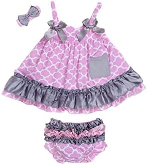 Baby Rae Sleeveless Dress 3in1 Gift Set:Dress+Head Band+Pants-in Gift Box