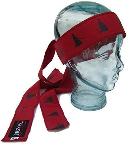 200 cm langes, rotes Stirnband aus 100% Baumwolle von Kendo Tenugui (Samurai-Schwert-Design) von Takashi
