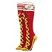 Flash Faux Lace Up Knee High Boot Socks w/Cuff - One Size