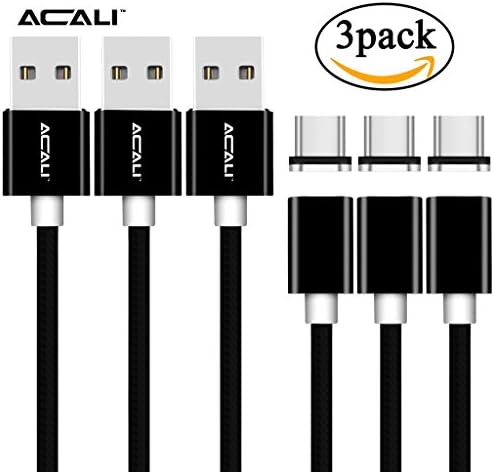 ACALI Magnetic Type C Cable, USB C Charger Cable Nylon Braided Sync Cord with High Speed Data Transfer for Samsung Galaxy S8 S8+, Nintendo Switch, Nexus 6P, LG V20 G6 G5 and More