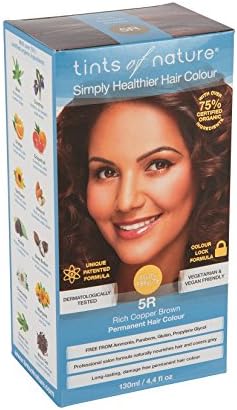 (6 Pack) Tints of Nature 5R Rich Copper Brown Permanent Hair Colour 130 millilitres