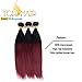 Top Hair Brazilian Ombre Hair 4 Bundles total 200 gram Ombre Burgundy Hair Extensions Black to Red Straight Weave Brazilian Hair Extensions 2 Tone Ombre Weaves Straight two tone