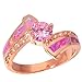 CiNily Rose Gold Plated Created Pink Fire Opal Pink Topaz Zircon Rings for Women Gemstone Ring Size 8