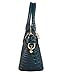 FIORI EE0019 Navy Blue Genuine Crocodile Pattern Cow Leather Handbag.