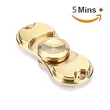 Dilisens Fidget Toy Brass Metal Hand Spinners Stress and Anxiety Relief Toy High Speed 5-8 Min Focus Toy for Killing Time (Gold)
