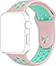 SELLERS360 Soft Durable Nike + Sport Replacement Wrist Strap for iWatch Series 1 Series 2 Apple watch band (Pink/Mint Green 38mm S/M)